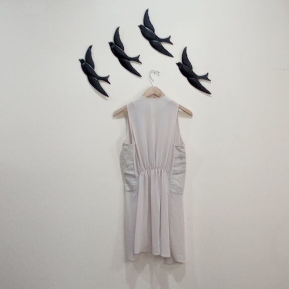 Preen  - Thornton Bregazzi By Culture Museum  Beige Linen & Chiffon Boho Vest - - Picture 2 of 7